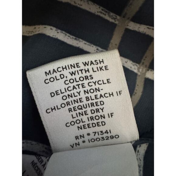 L.L Bean Signature Checkered Sleeveless Maxi Dress Navy Multi Women's Size 6 - Picture 11 of 15